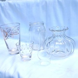 5pc. Clear Vintage glass lot